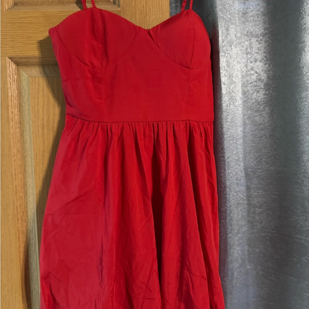 Red Sweetheart Neckline Spaghetti Strap Dress
